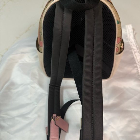 cherry coach backpack Mini Court In Signature Canvas With Heart Print Fabric Lininghandle With 2 14 Drop Outside Zip Pocket Adjustable Shoulder Straps10 34 (L) X 12 12 (H) X 4 34 (W) Tote Bag Coach Backpack Charm